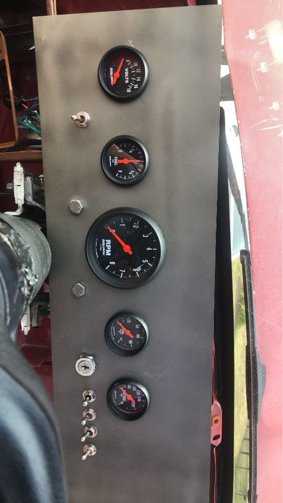 Finished dashboard with gauges and switches installed and working